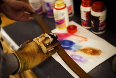 ベネチアンカーフを惜しげもなく使用