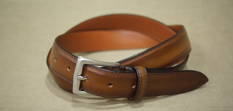 ベネチアンレザーで作るオーダーベルト
