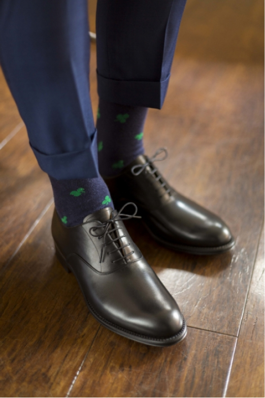 スムースレザー（ブラック）のプレーンオックスフォード